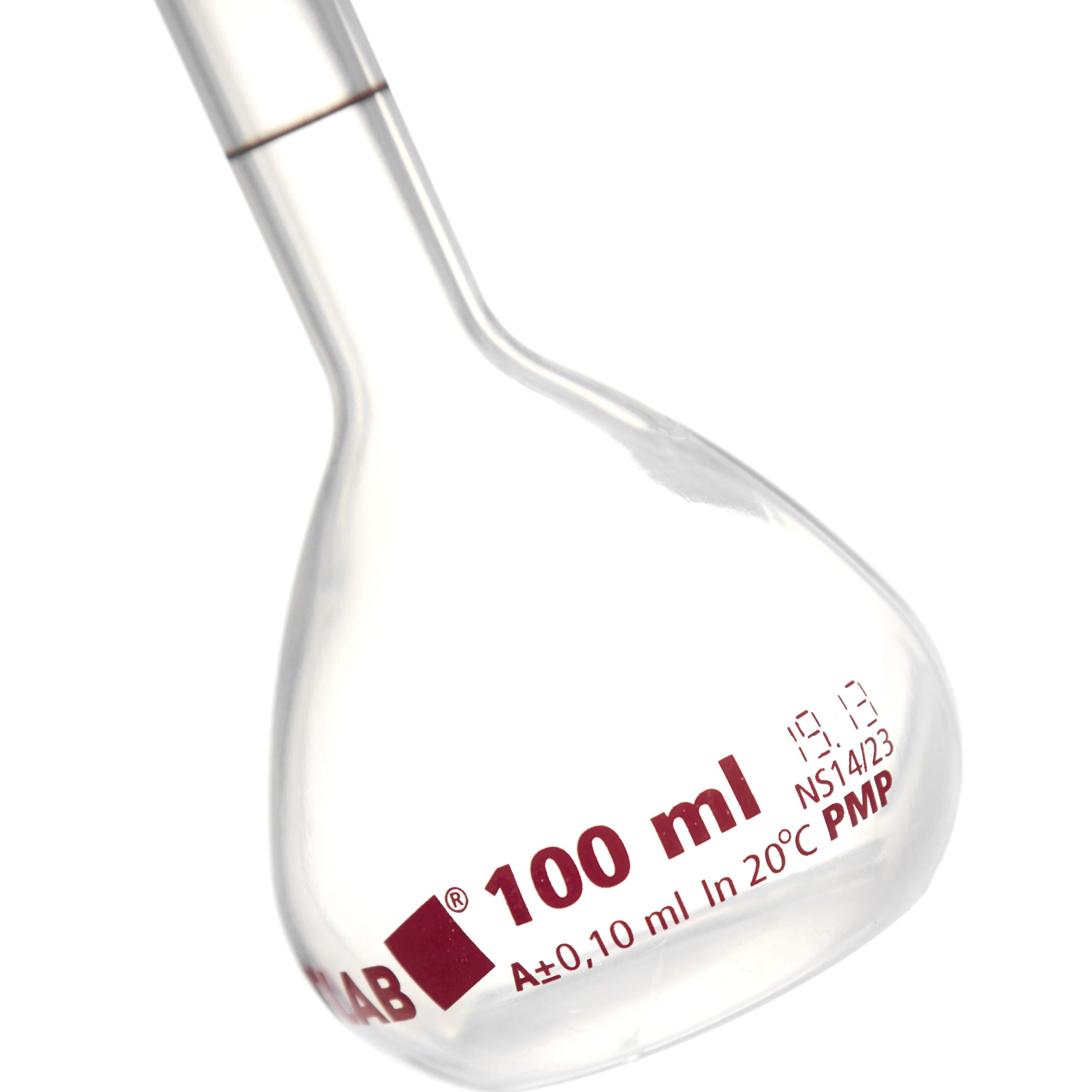 MATRAZ VOLUMÉTRICO DE PMP DE 100ml CLASE A DIN CON CERTIFICADO. VITLAB